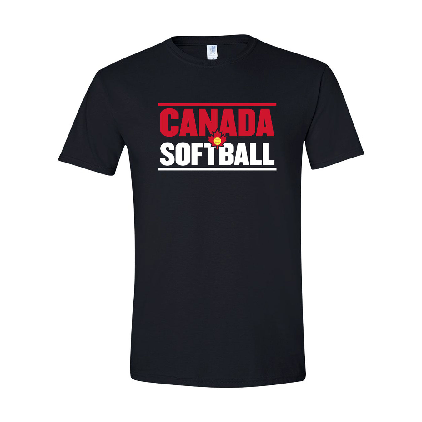 Softball Canada 64000 Black T-Shirt-Logo 7C