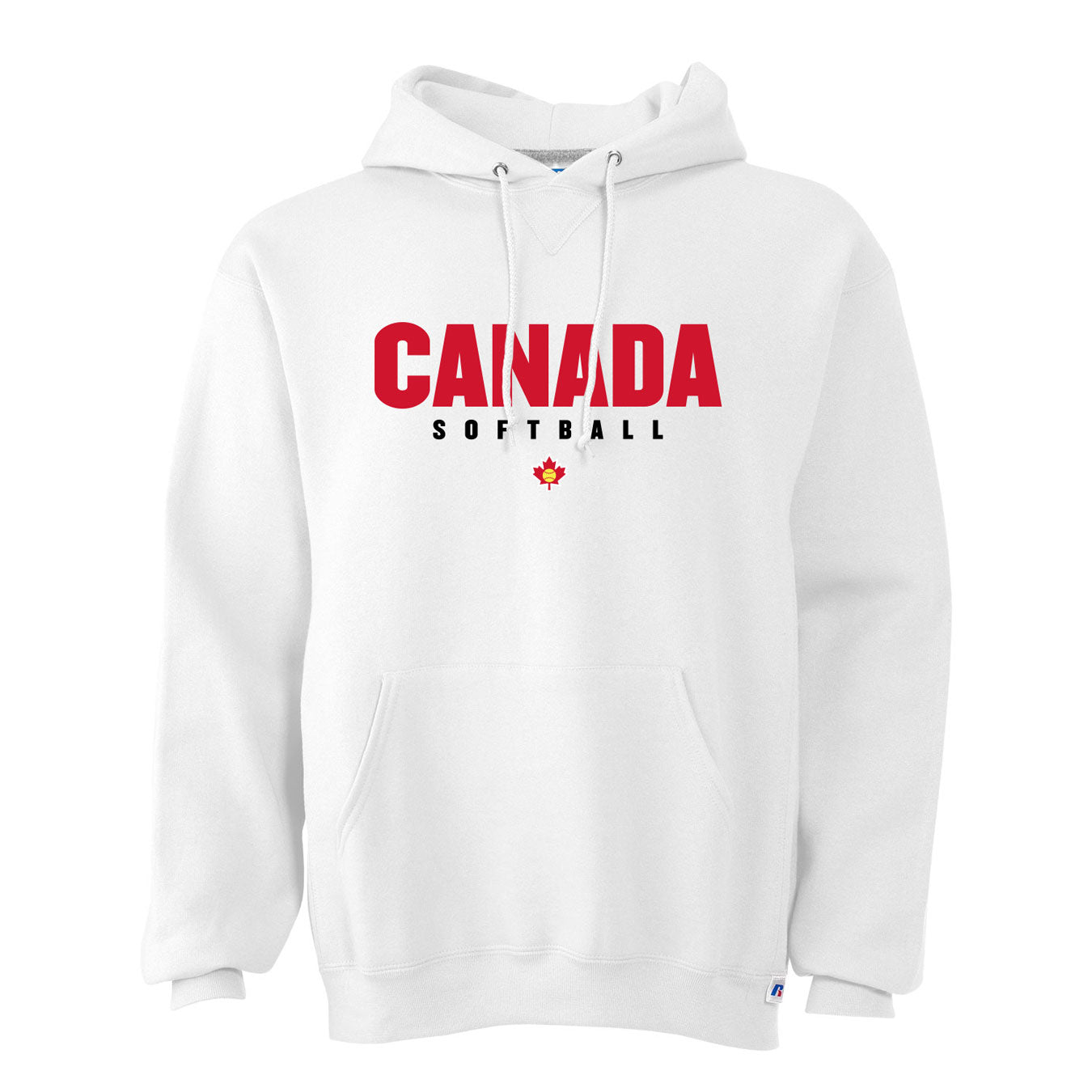 Softball Canada White Hoodie-Logo 4B