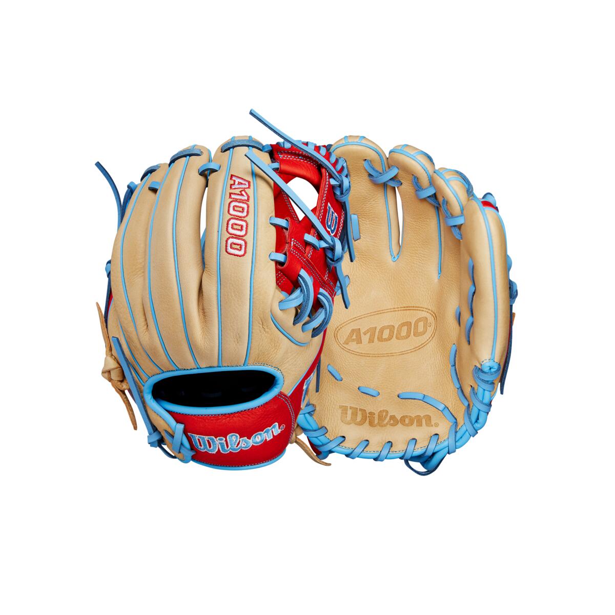 ディズニー100 HND（ワン・ハンドレッドレア） Wilson A1000 1786 Blonde/Red/Cool Blue 11.5