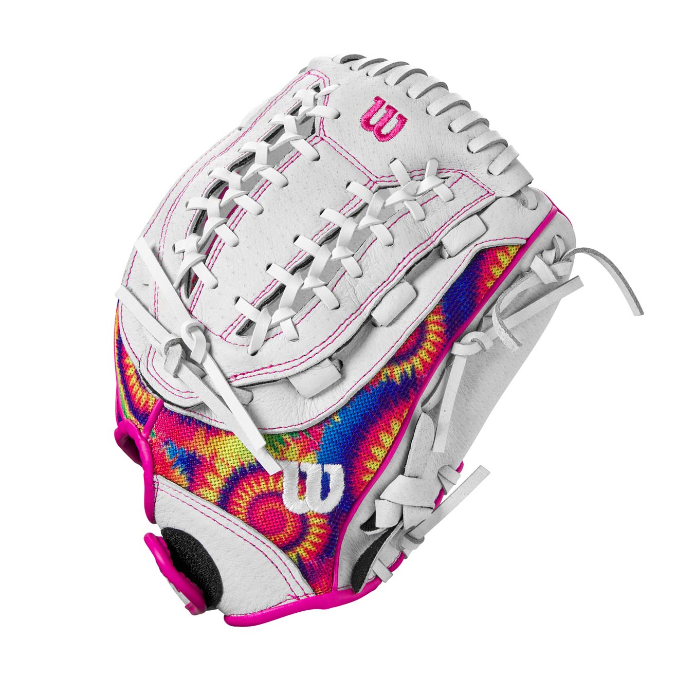 Wilson A440 Flash Fastpitch White/TieDye/Pink 12"