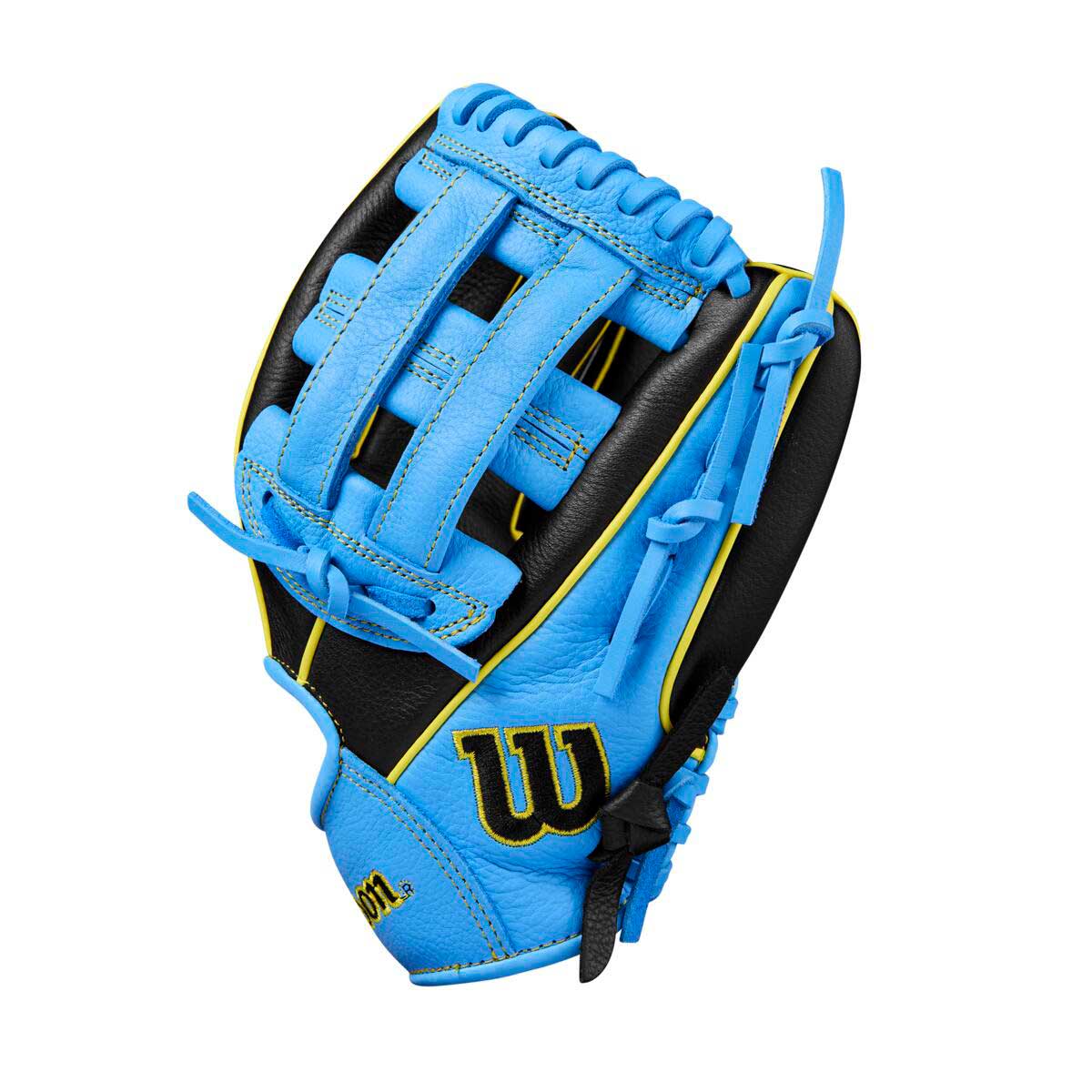 Wilson A500 Dual Post Black/Cool Blue/Optic Yellow 10.5"-RHT