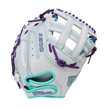Wilson A500 Siren Fastpitch Dual Post CM White/Seafoam/Purple 32"-RHT