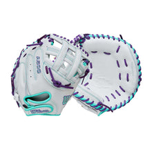 Wilson A500 Siren Fastpitch Dual Post CM White/Seafoam/Purple 32"-RHT
