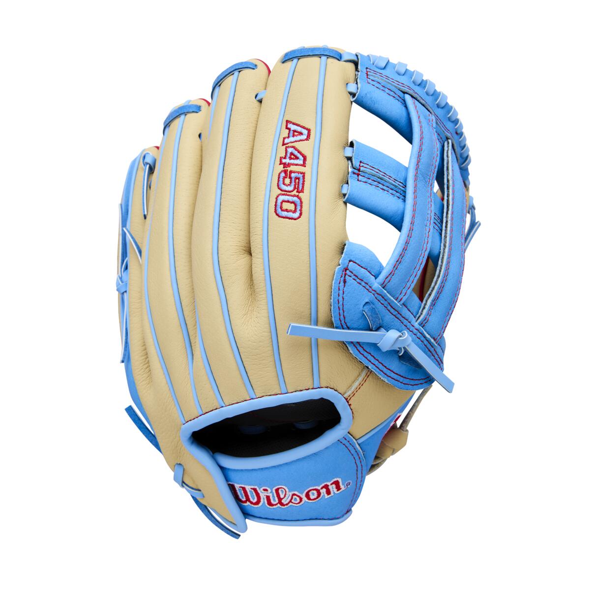 Wilson A450 H-Web Blonde/Cool Blue/Red 12"