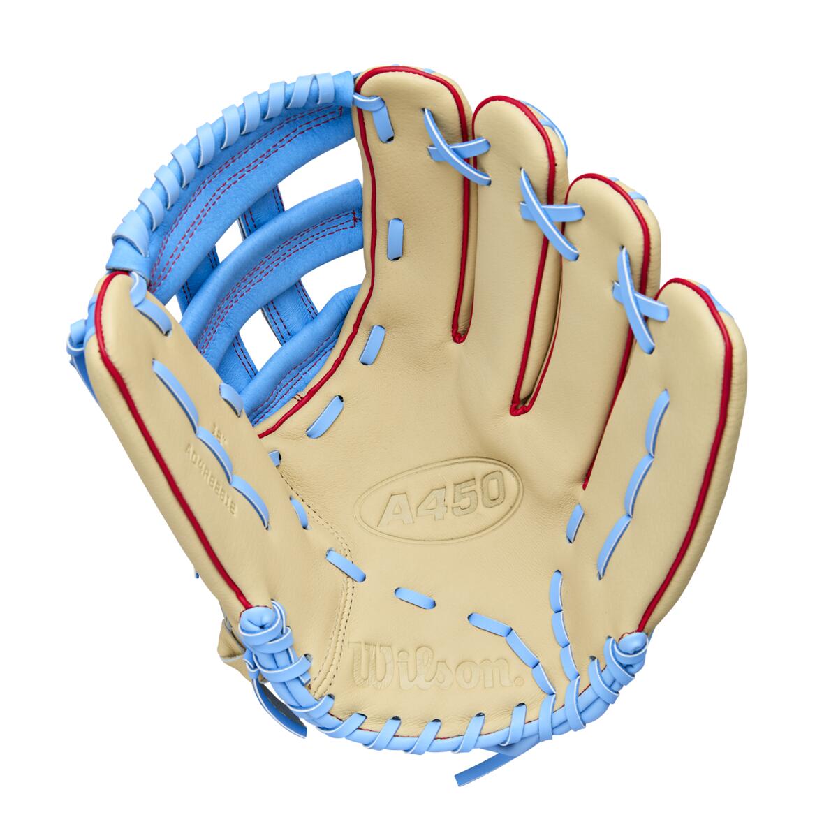 Wilson A450 H-Web Blonde/Cool Blue/Red 12"