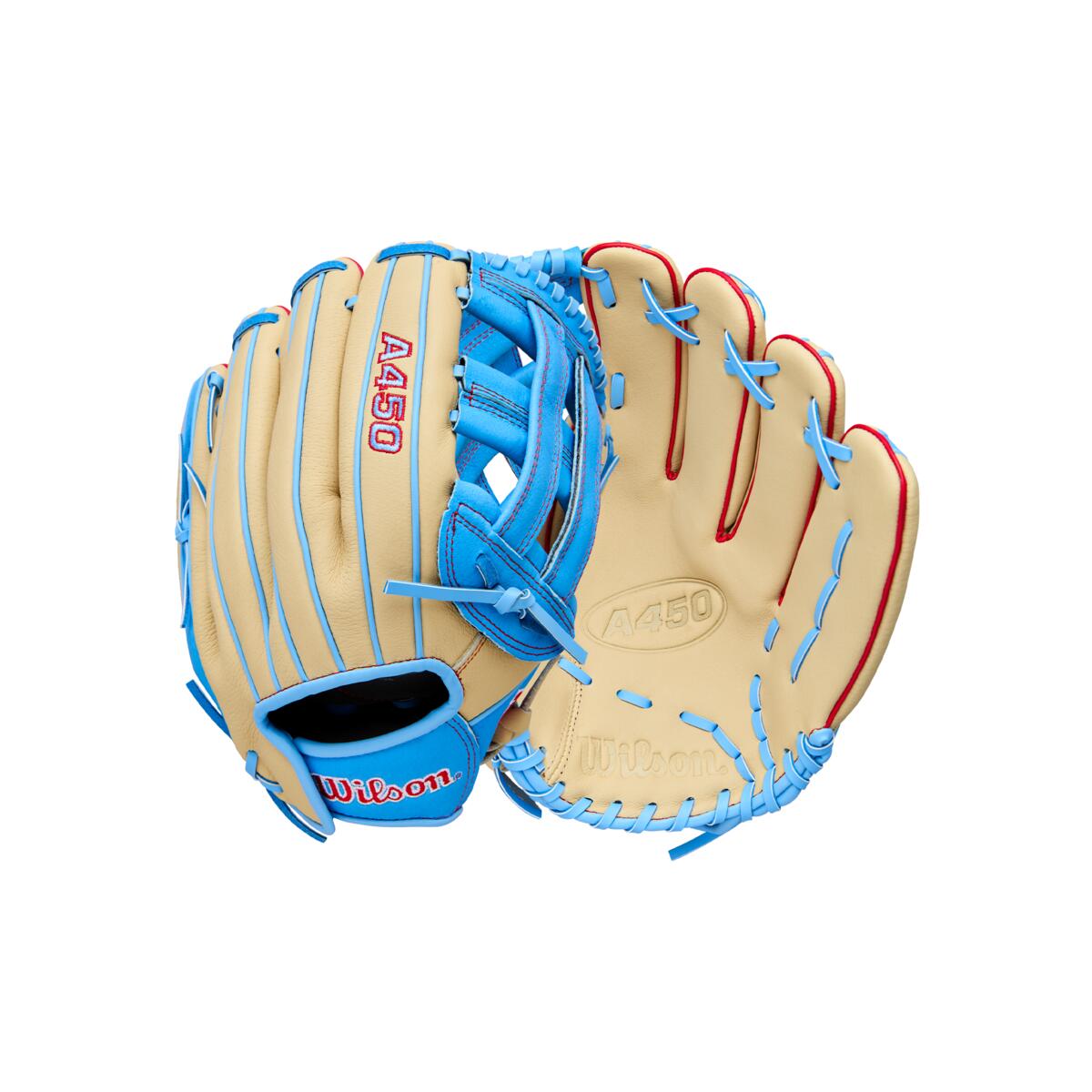 Wilson A450 H-Web Blonde/Cool Blue/Red 12"