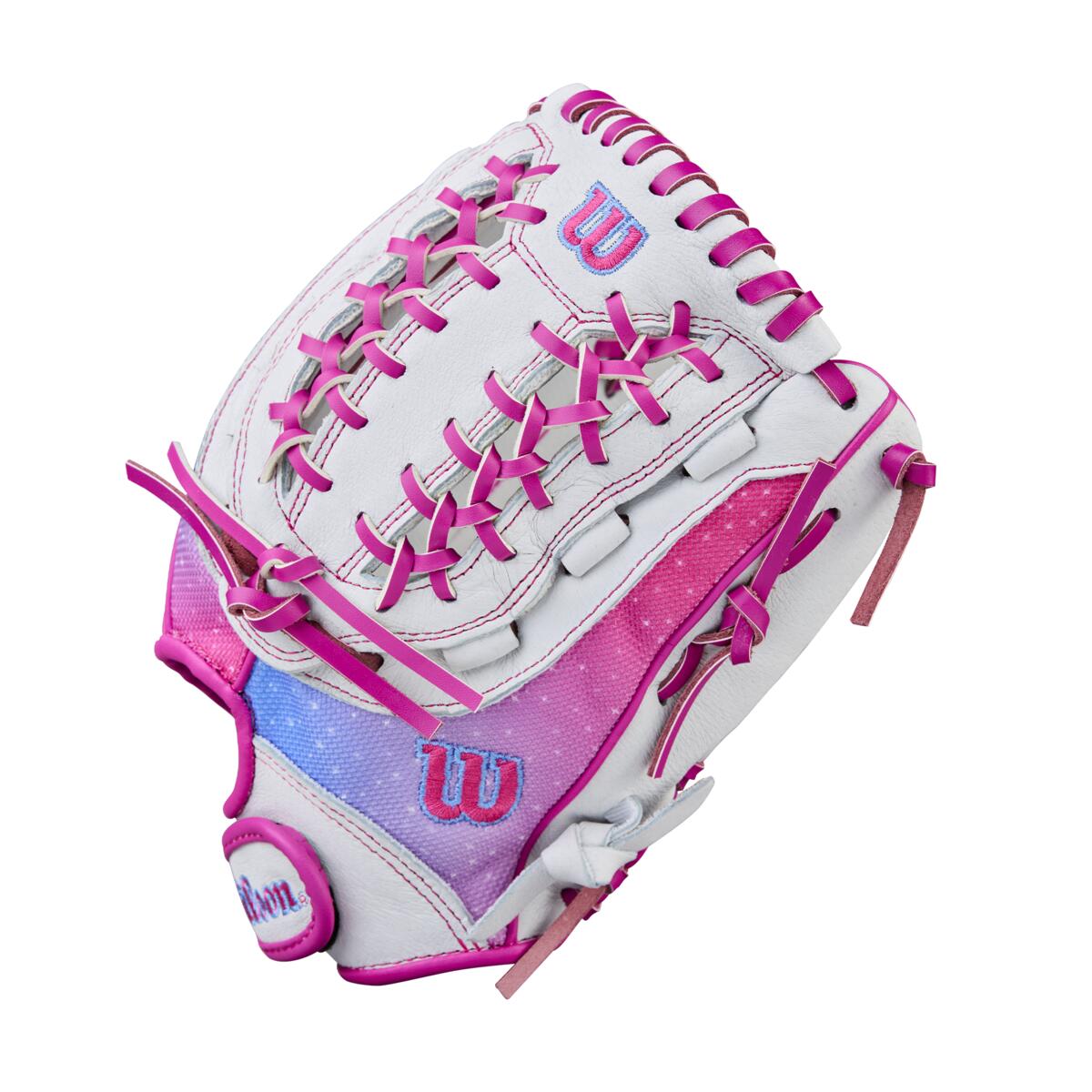 Wilson Flash Closed Web White/Flamingo Pink 12"