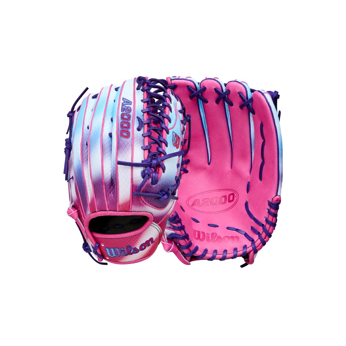 Wilson A2000 Spring 2026 OT7SS Pink/Purple/Blue Cloudfare 12.75