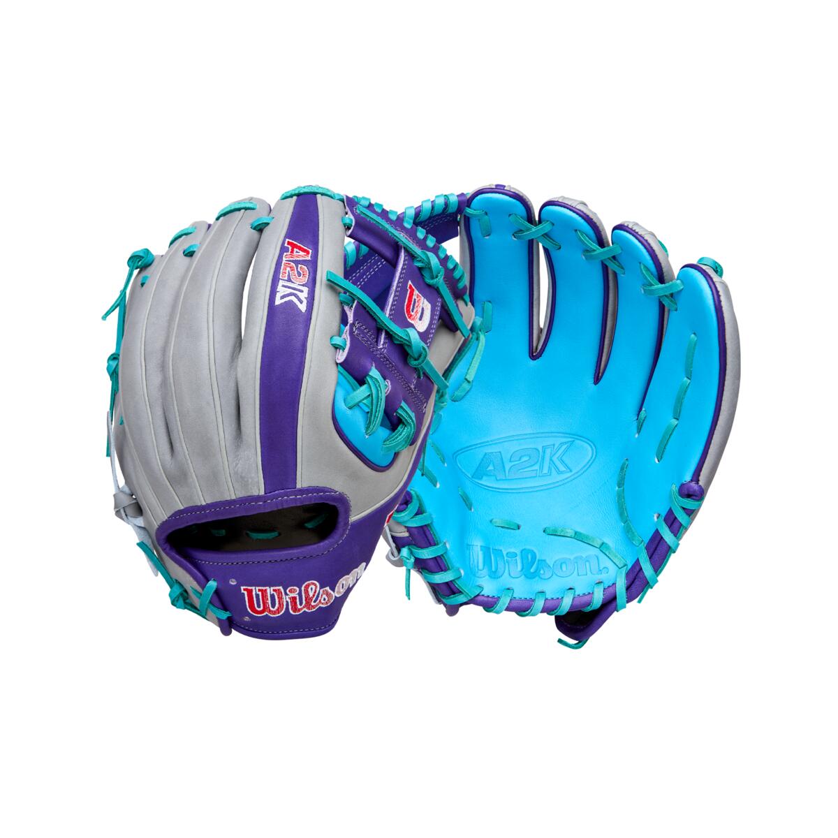 Wilson A2K Spring 2026 MB75 Grey/Purple/Tropical 11.75