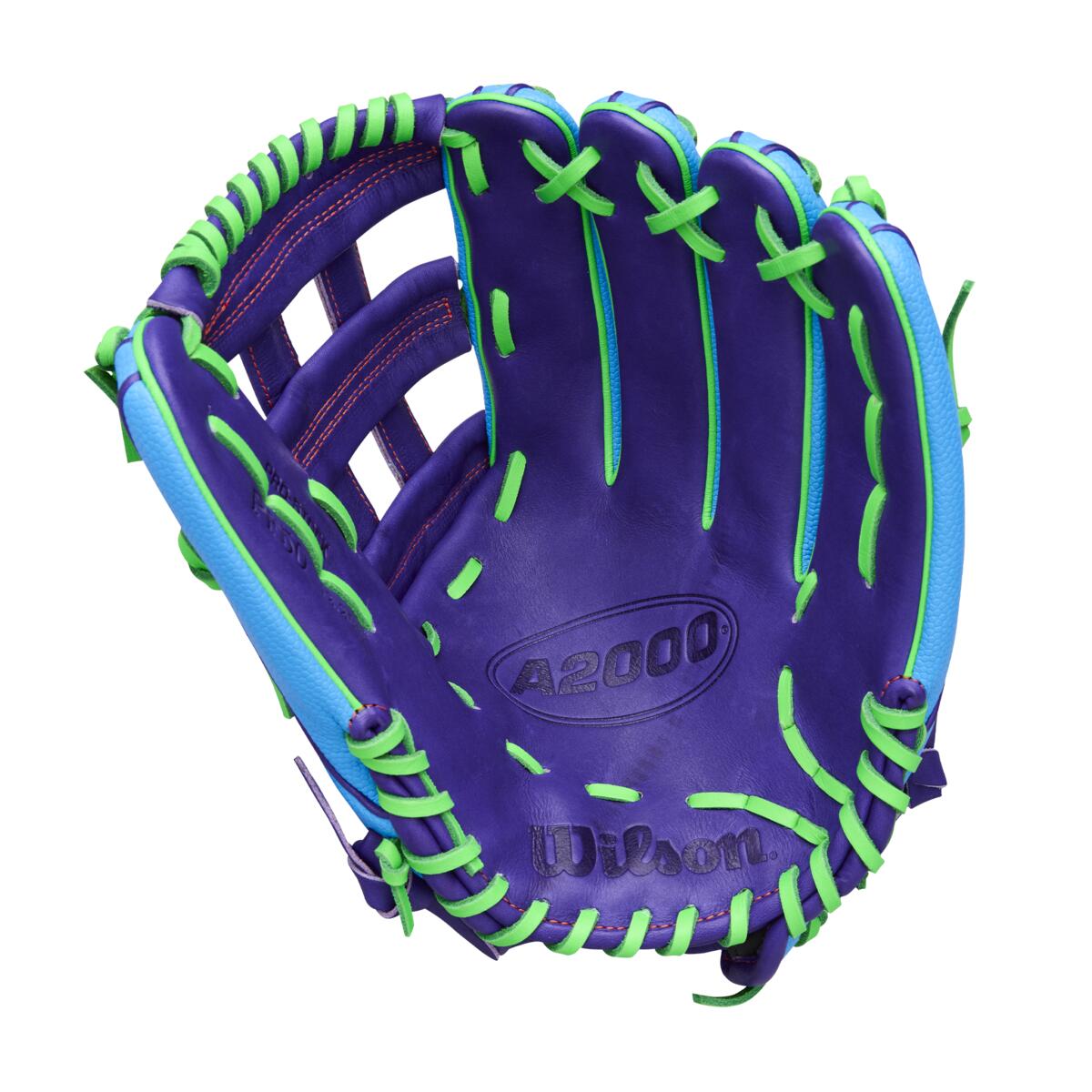 Wilson A2000 Spring 2026 PF50SS Purple/Neon Green 12.25