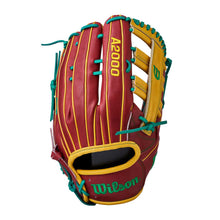 Wilson A2000 Slowpitch H-12 H-Web BrickRed/Yellow/Gold 13"