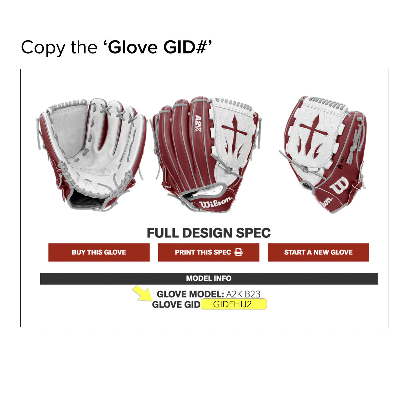 Wilson A2K Custom Glove – Home Run Sports - Main Image