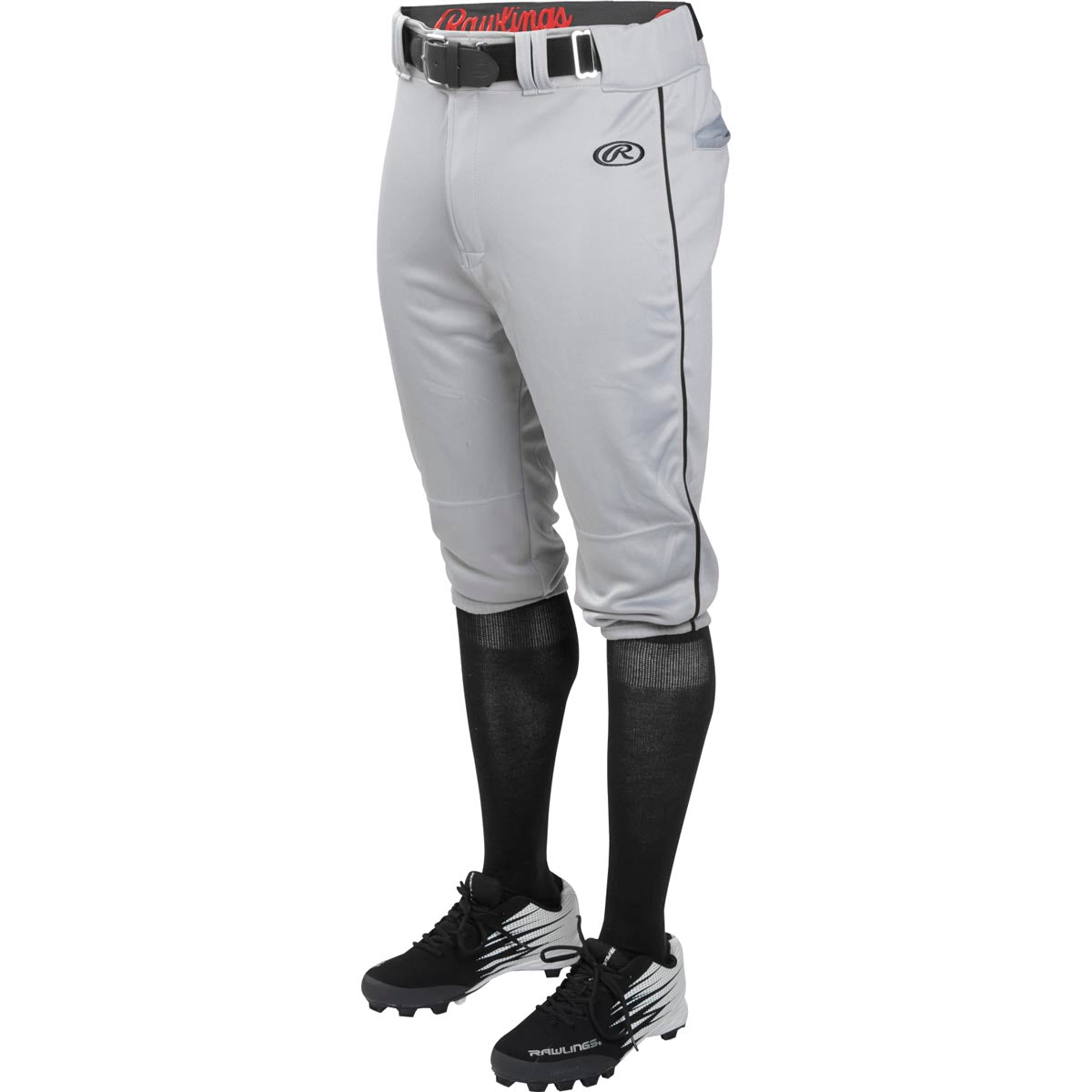 Pantalon Baseball Rawlings Semi-Délaxé Gris à Passepoil Rouge - Taille Homme S