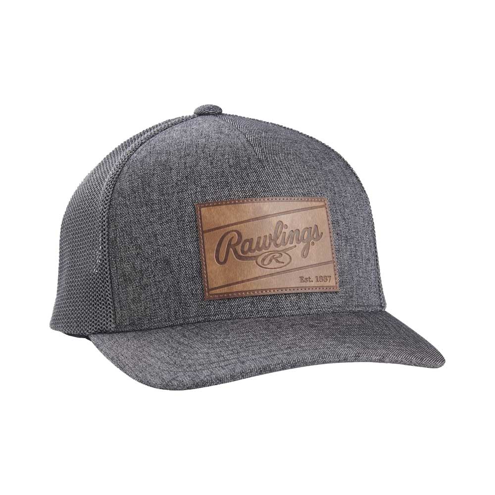 Rawlings Leather Patch Hat Graphite OSFM