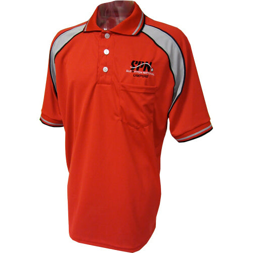 Slo-Pitch National Umpire Golf Shirt - Red