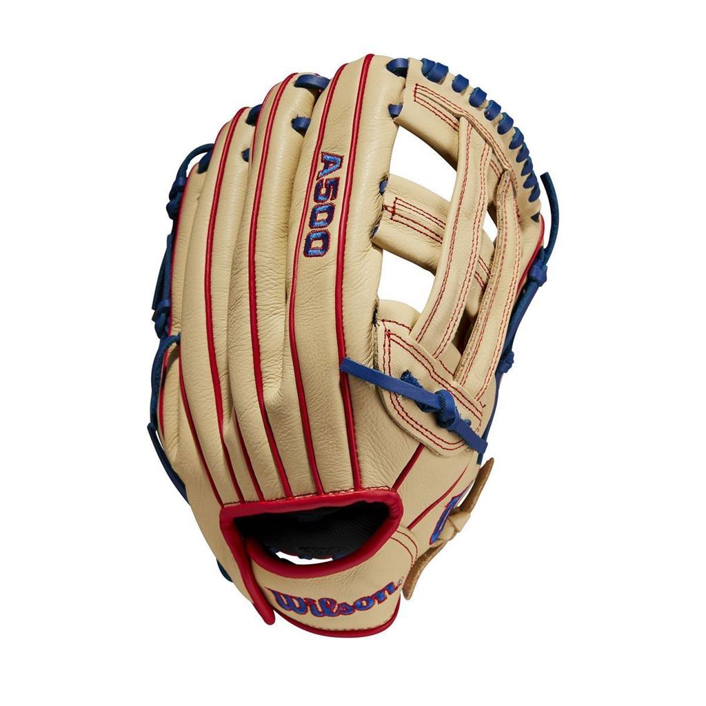 Wilson A500 Dual Post Blonde/Red/Royal 12"