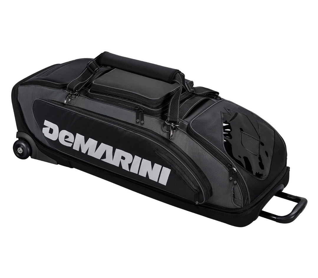 DeMarini Spec Ops Frontline V2 Wheeled Bag - Black/Copper, Holds 4 Bats, Large Compartment For Baseball/Softball Gear